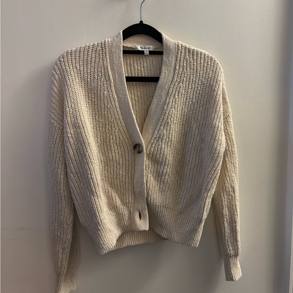 Madewell Textured Cream Cardigan - Picture 3 of 5